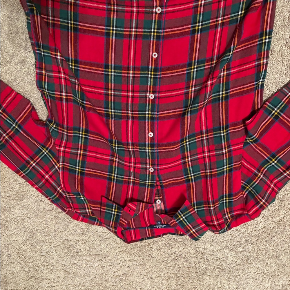Simply Southern Red Plaid Button Down Shirt